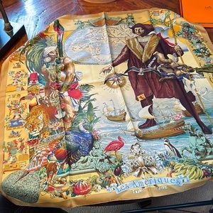 Rare Columbus Hermes silk scarf